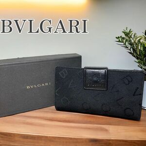 【良品】BVLGARI ブルガリ ロゴマニア 長財布 二つ折り 黒