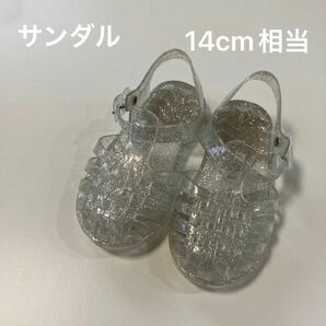 クリア サンダル 14cm相当 子供用 子供 子供靴 調整あり 甲高、幅広には向かないと思います