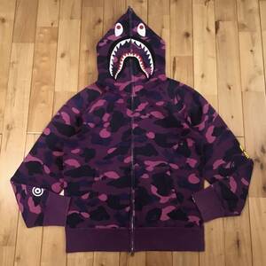 Purple camo シャーク パーカー Mサイズ shark full zip hoodie a bathing ape BAPE エイプ ベイプ アベイシングエイプ 迷彩 mwz3