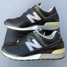 デッドストック USA製 NEW BALANCE M576K BLACK US9.5D 27.5cm ガラスレザー ビンテージ アメリカ米国製 黒 ブラック×グレー スニーカー_画像2