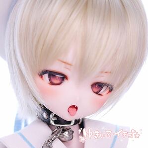 *ゆきいろイチゴ*DDH-27 セミホワイト肌 レジン盛りカスタムヘッド+碁石アイ+舌パーツ ※難有りの画像4