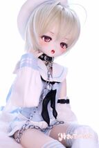 *ゆきいろイチゴ*DDH-27 セミホワイト肌 レジン盛りカスタムヘッド+碁石アイ+舌パーツ ※難有り_画像7