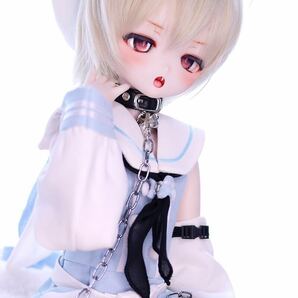 *ゆきいろイチゴ*DDH-27 セミホワイト肌 レジン盛りカスタムヘッド+碁石アイ+舌パーツ ※難有りの画像7