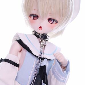 *ゆきいろイチゴ*DDH-27 セミホワイト肌 レジン盛りカスタムヘッド+碁石アイ+舌パーツ ※難有りの画像3