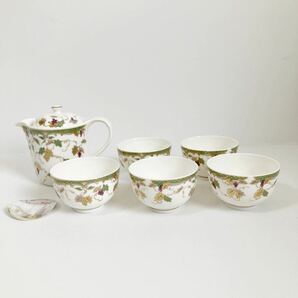 ティーポット カップ 5客 セット 金彩 ぶどう柄 茶器 湯呑み 煎茶道具 茶器セット セレック ヴィンテージの画像1