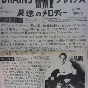 【白ラベル】ブレインズ The Brains／反逆のメロディー Treason (Mercury)1980年■見本盤 ※デビュー・シングル ●宣伝チラシ付きの画像4