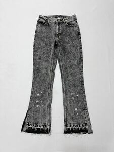  X-girl X-girl Chemical woshu черный Denim разрез flair джинсы Denim брюки 