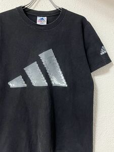 90s USA製 万国旗タグ アディダス adidas ステッチ パフォーマンスロゴ Tシャツ