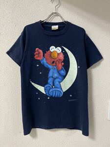 90s USA製 Changesボディ チェンジズ セサミストリート エルモ 蓄光プリント キャラクター Tシャツ 