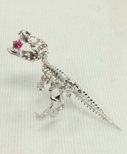  dinosaur fossil design K18WG brooch 