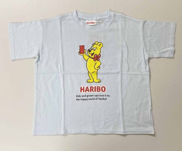 新品 130 ★ コストコ HARIBO ハリボー 半袖 Tシャツ ゴールドベア サックスブルー 水色 キッズ ジュニア キャラクター オーバーサイズ