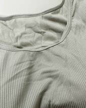 新品 2枚 L ★ ATSUGI アツギ Tシャツ ブラ リブ 2分袖 ブラック グレージュ ノンワイヤー インナー 肌着 下着 カップ付き Tシャツ ブラ_画像3