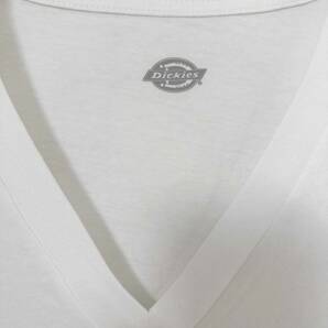 新品 4枚組 XL ★ Dickies ディッキーズ メンズ Vネック 半袖 Tシャツ ホワイト 白 無地 コットン 綿 インナー 大きいサイズ LL セットの画像7
