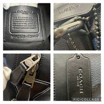 超希少◎ほぼ未使用品◎COACH コーチ ボストンバッグ 2way ショルダーバッグ カモフラ 旅行鞄 大容量 PVC レザー メンズ レディース 黒 青_画像6