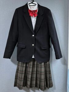 大きいサイズ 学生服 ブレザー 女子 制服 リボン チェック スカート