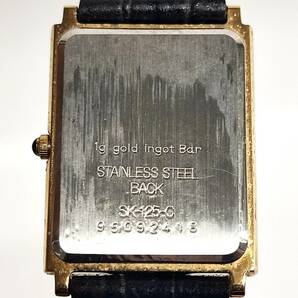 1円~【動作未確認】スイスバンク SWISSBANK SK-125-C FINE GOLD 999.9 クォーツ ボーイズ腕時計 ゴールド文字盤 スクエア 3針 YKの画像9