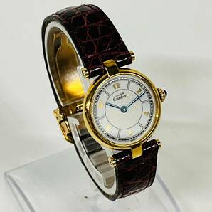 1円~【実動】カルティエ Cartier マストヴァンドーム 1851 クォーツ レディース腕時計 ホワイト文字盤 ラウンド SV925 純正ベルト G142816の画像2