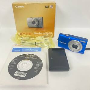 1円~【ジャンク品】キャノン Canon PowerShot A4000 IS ZOOM LENS 8×IS 5.0-40.0mm 1:3.0-5.9 コンパクトデジタルカメラ ブルー 付属品有の画像1