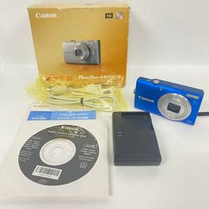 1円~【ジャンク品】キャノン Canon PowerShot A4000 IS ZOOM LENS 8×IS 5.0-40.0mm 1:3.0-5.9 コンパクトデジタルカメラ ブルー 付属品有