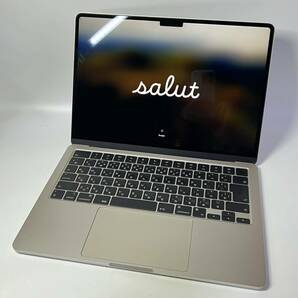 1円~【初期化済み】Apple MacBook Air 13インチ M2 2022 Z150020L CTOモデル スターライト 16GB 256GB 8C CPU 10C GPU 充放電回数39 箱付きの画像2