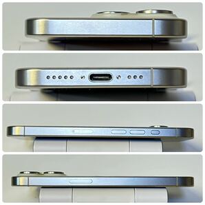 1円~【保証期間有り】Apple iPhone 15 Pro 256GB ホワイトチタニウム MTUD3J/A A3101 SIMフリー ACロック解除済み バッテリー最大容量100% の画像6