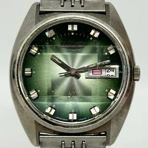 1円~【実動】セイコー SEIKO ロードマチック LM 5606－7230 自動巻き メンズ腕時計 グリーン文字盤 デイデイト カットガラス 3針 G102049