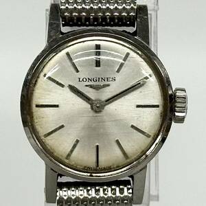 1円~【実動】ロンジン LONGINES Cal.410 Ref.8368.2 手巻き レディース腕時計 シルバー文字盤 ラウンドフェイス スイス製 2針 G102114