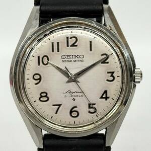 1円~【実動】セイコー SEIKO Skyliner SECOND SETTING 6100-8000 手巻き メンズ腕時計 シルバー文字盤 ラウンド 3針 21石 G142983