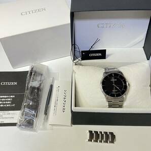 1円~【稼働品】CITIZEN Eco-Drive シチズン エコドライブ E031-S103720 メンズ腕時計 ソーラー ブラック文字盤 箱付き G142988の画像1