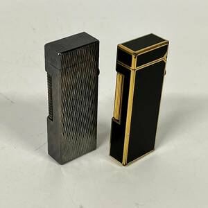 1円~【セット売り】ダンヒル dunhill ガスライター ブラック×ゴールド シルバー ローラー 喫煙具 煙草道具 タバコグッズ G132161