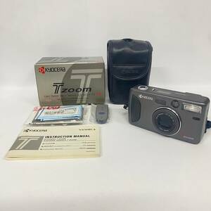 1円~【通電確認済】京セラ KYOCERA T ZOOM Carl Zeiss Vario Tessar 4.5-8/28-70 T＊ コンパクトフィルムカメラ 付属品あり G116075