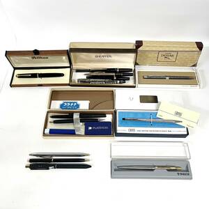 1円~【14点】万年筆 ボールペン シャーペン まとめ売り CROSS SAILOR PARKER PLATINUM PELIKAN PILOT 等 ペン先 14K 585 18K 刻印有 HM