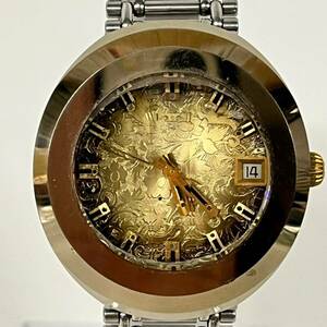 1 jpy ~[ real movement ] Tecnos TECHNOS self-winding watch men's wristwatch Gold face round face Date 3 hands original belt G102220