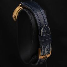 1円 稼働 グッチ GUCCI 3000 青/赤 GPベゼル レザ−ベルト QZ レディース腕時計 KMR 3856000 3BJY_画像3