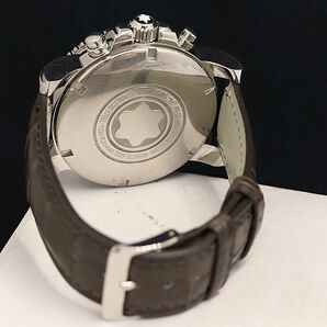 1円 稼働 良品 AT モンブラン マイスターシュテック 7034 200ｍ デイト スモセコ クロノグラフ 黒文字盤 メンズ腕時計 OKZ 0008800 3JWTの画像4