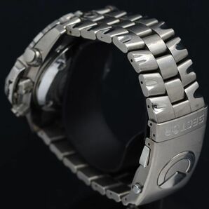 1円 保/コマ2付 セクター QZ クロノグラフ 黒文字盤 メンズ腕時計 0429000 3BGT MTMの画像3