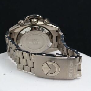 1円 保/コマ2付 セクター QZ クロノグラフ 黒文字盤 メンズ腕時計 0429000 3BGT MTMの画像4
