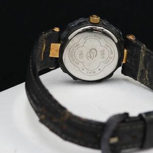 1円 稼動 良品 カレライ カレラ QZ ラウンド 黒文字盤 レディース腕時計 5775000 3BGT MTMの画像4
