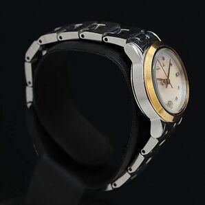1円 アニエスベー 7N82-0CS0 シェル文字盤 デイト 石付 レディース腕時計 OGIの画像2