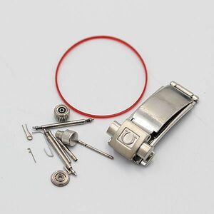 1円 良品 オメガ 純正尾錠 Dバックル リューズ プッシュボタン 1532/850 シルバーカラー メンズ腕時計用 2000000 NSK MTM