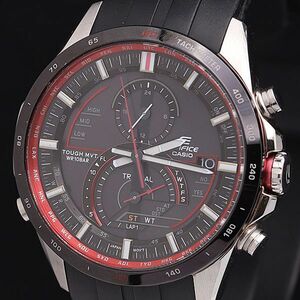 1 jpy operation superior article Casio Edifice EQW-A1300 radio wave solar black face chronograph rubber belt men's wristwatch DOI 7726000 3GTG