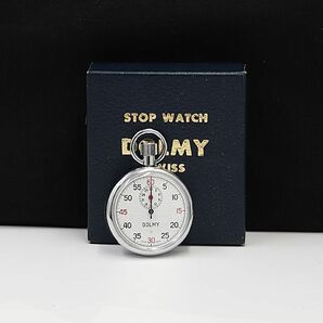 1円 箱付 稼働 良品 ドルミー 手巻き ストップウォッチ スモセコ 白文字盤 腕時計 TCY0561000 4ERTの画像4