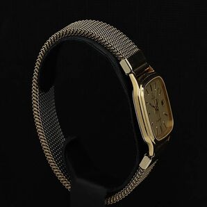 1円 稼動 良品 オメガ シーマスター スクエア QZ GP アイボリー文字盤 デイト ゴールド 金 メンズ腕時計 KMR 0056100 4ERTの画像2