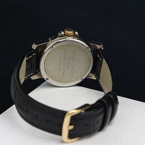 1円 稼働 良品 QZ リトモラティーノ ドーム型ガラス デイト ゴールド文字盤 メンズ腕時計 OKZ 0561000 4ERTの画像4