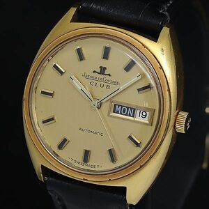 1 иен работа Jaeger-Le Coultre Club 1174069 AT/ самозаводящиеся часы Gold циферблат дата мужские наручные часы KTR 2147000 4NBG1