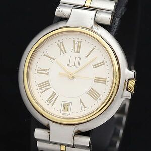 1 jpy operation Dunhill millenium Date round 34453 QZ white face men's wristwatch SGN 2147000 4NBG1