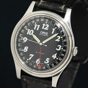 1 jpy operation superior article original tail pills Oris Classic original 654-7461 pointer Date AT black face reverse side ske men's wristwatch OKZ 0993300 4KHT