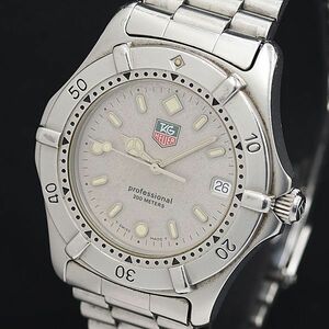 1 jpy TAG Heuer Professional 200M WE1111-R QZ Date silver face men's wristwatch SGN 0539000 3ERT