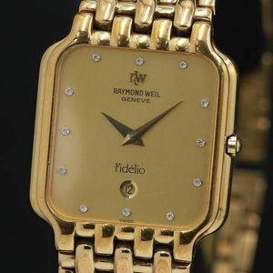 1 jpy operation QZ superior article Raymond Will stone attaching june-bfite rio 4704 Gold face Date men's wristwatch KRK 2147000 4NBG1