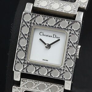 1 иен работа хорошая вещь QZ Christian * Dior la*pa Rige .nnD60-100 квадратное белый циферблат женские наручные часы OKZ 9506200 4APT